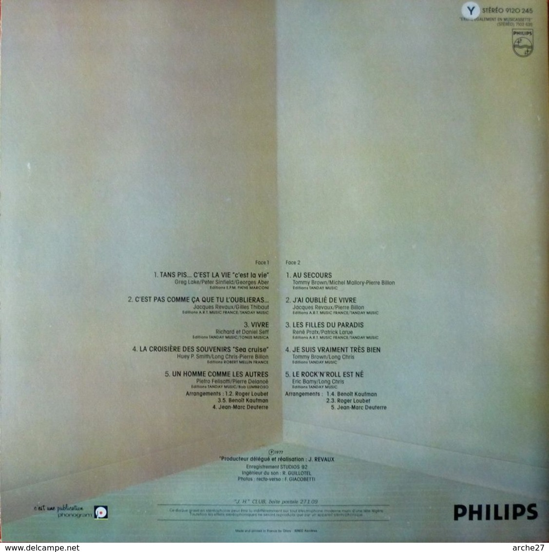 JOHNNY HALLYDAY - LP - 33T - Disque Vinyle - C'est La Vie - 9120 245 - Rock