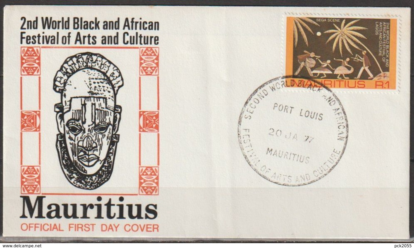 Mauritius 1977 FDC  MiNr.424  2.Festival Schwarzafrikanischer Kunst Und Kultur  ( D 6339) Günstige Versandkosten - Mauritius (1968-...)