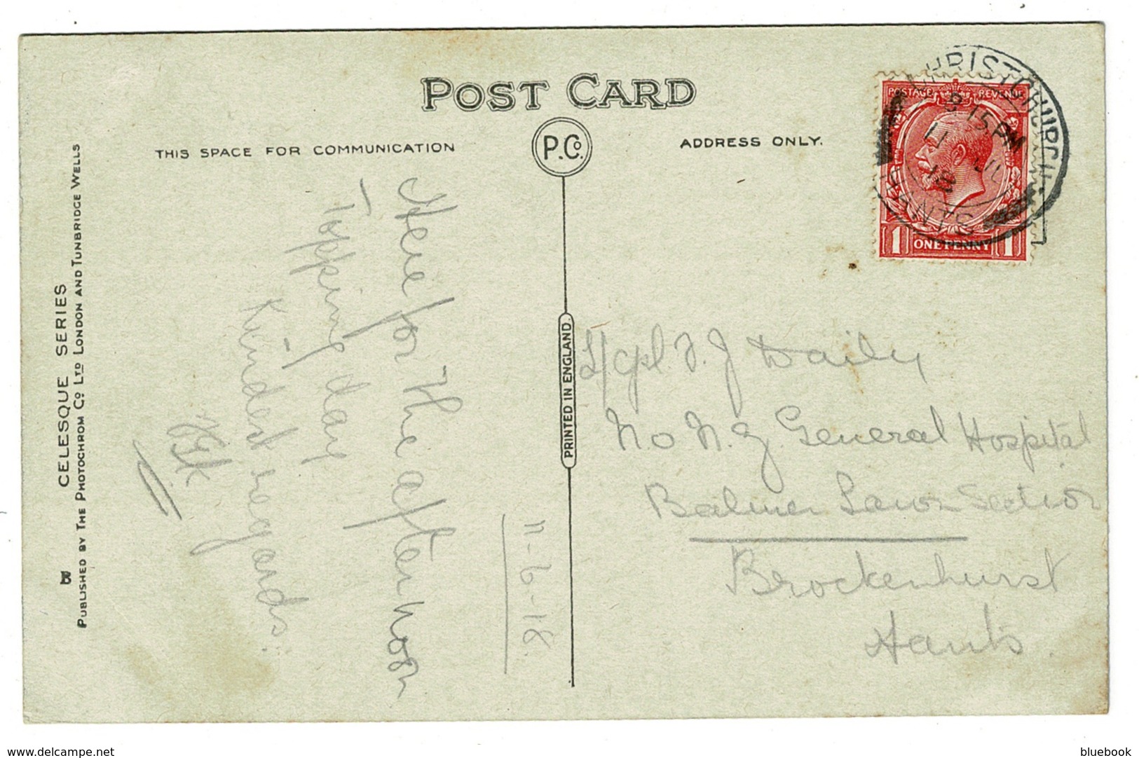 Ref 1372 - 1918 Triple View Postcard - Christchurch Dorset - Ex Hampshire - Bournemouth (fino Al 1972)