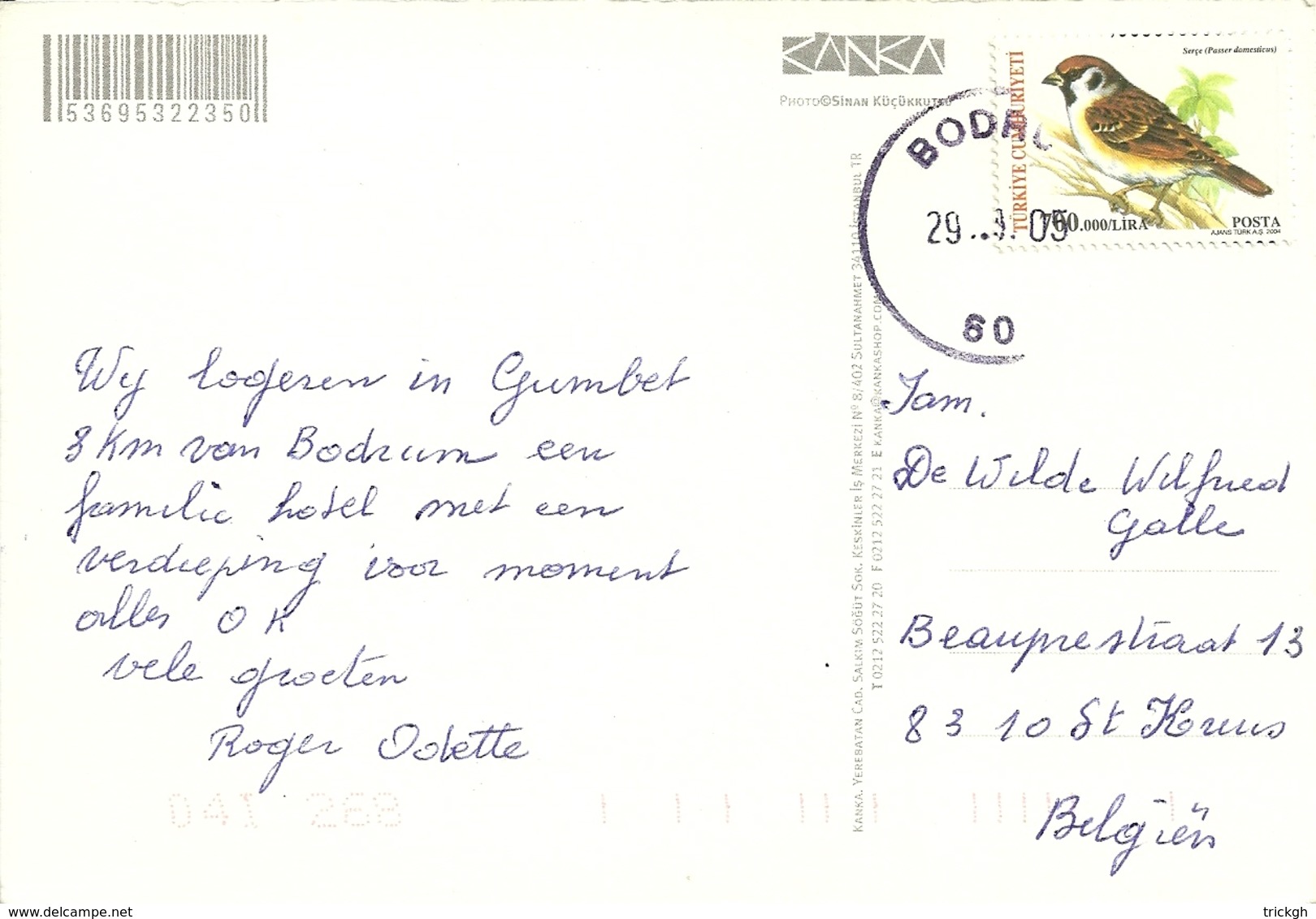 Bodrum 2005 >> St Kruis Brugge B - Storia Postale