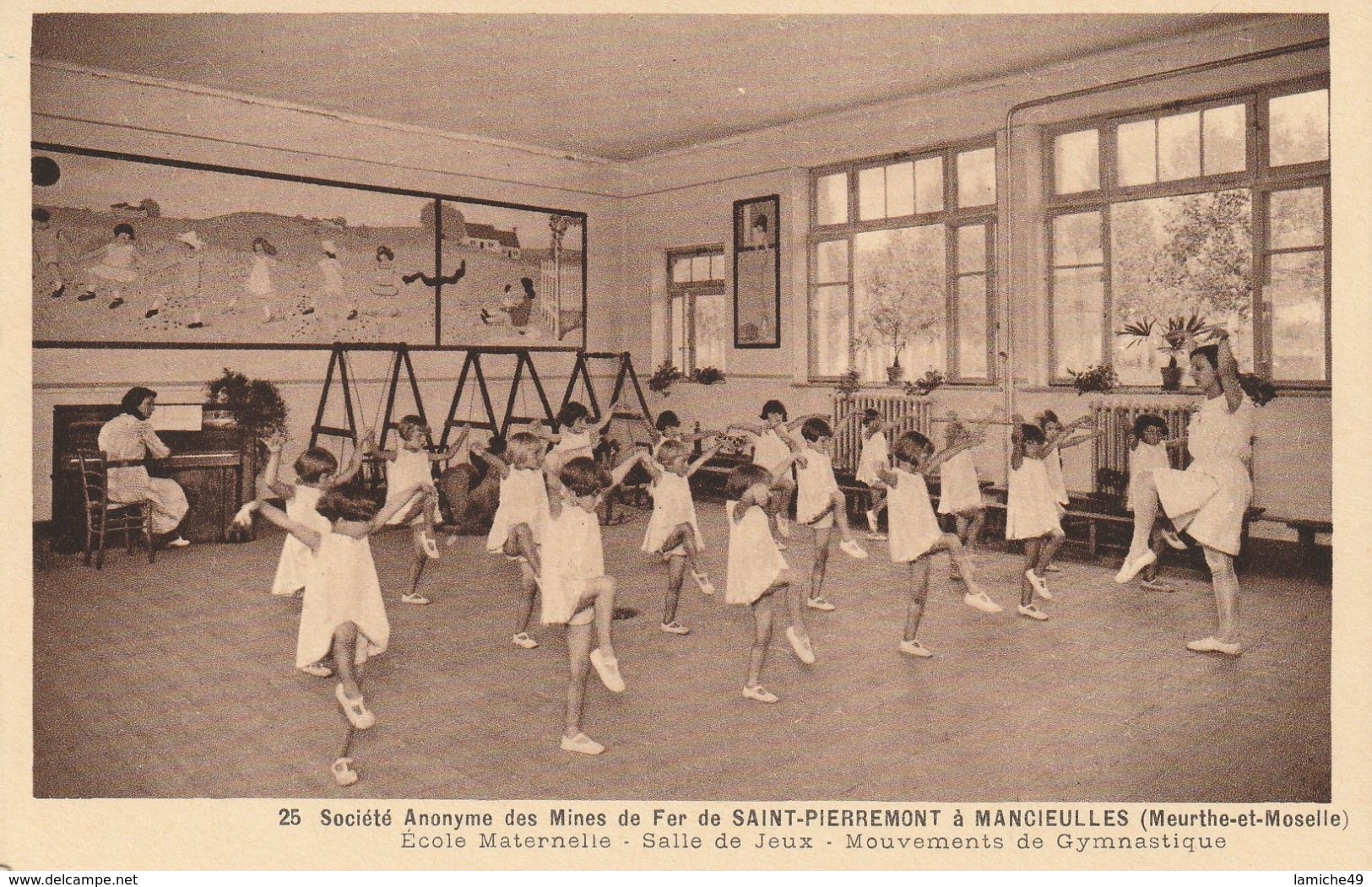 4 CPSM MANCIEULLES  Sté Anonyme Des Mines De Fer De SAINT PIERREMONT (stade Gymnastique Danse Jeux Couture Tricot) - Andere & Zonder Classificatie