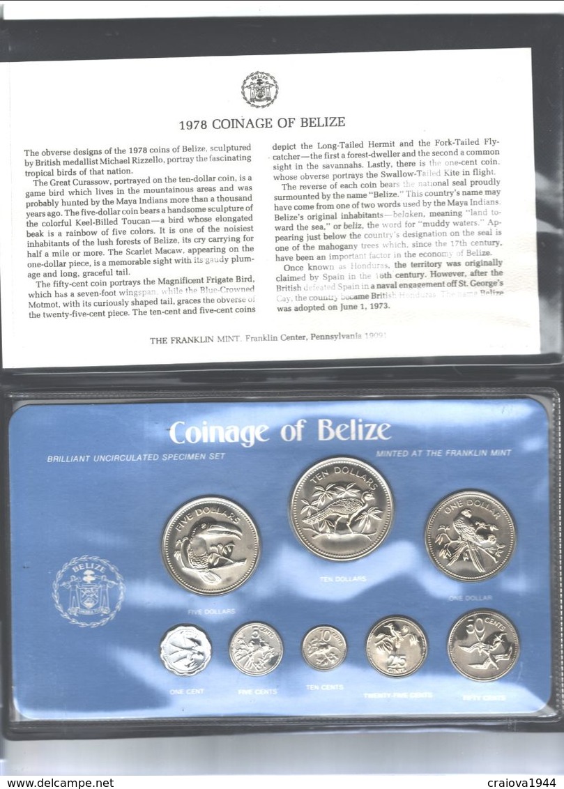 BELIZE 1978 "SPECIMEN SET" IN ORIGINAL HOLDER,ISSUED 1871 SETS C.V.$50.00 SHIPPING ACCORD.C.POST-20% - Belize