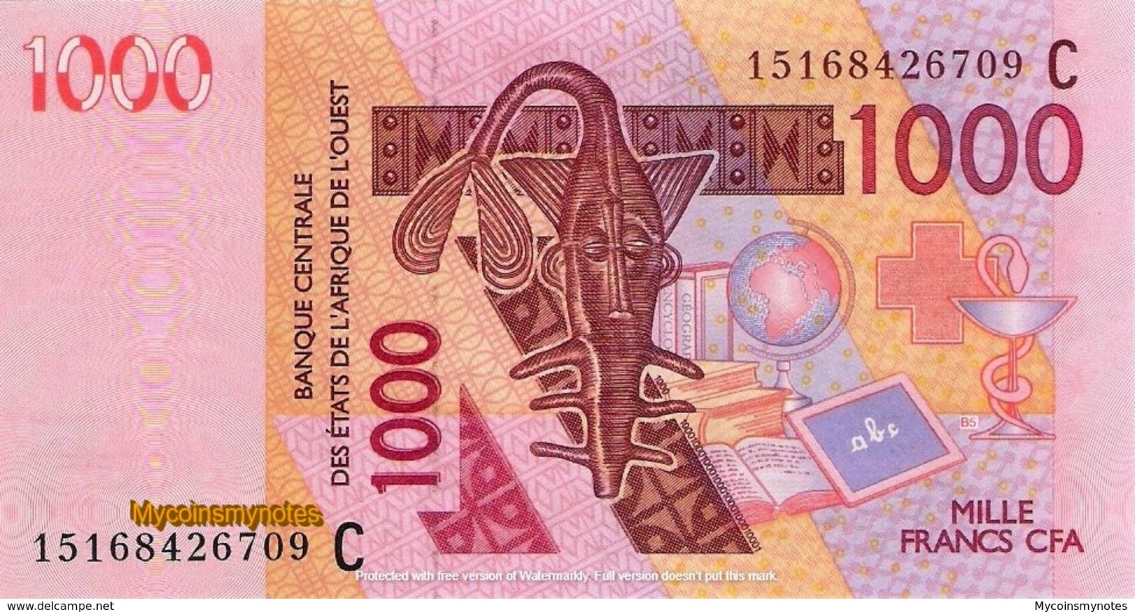 WEST AFRICAN STATES, BURKINA FASO, 1000 Francs, 2015, Code C, P315Co, UNC - Burkina Faso