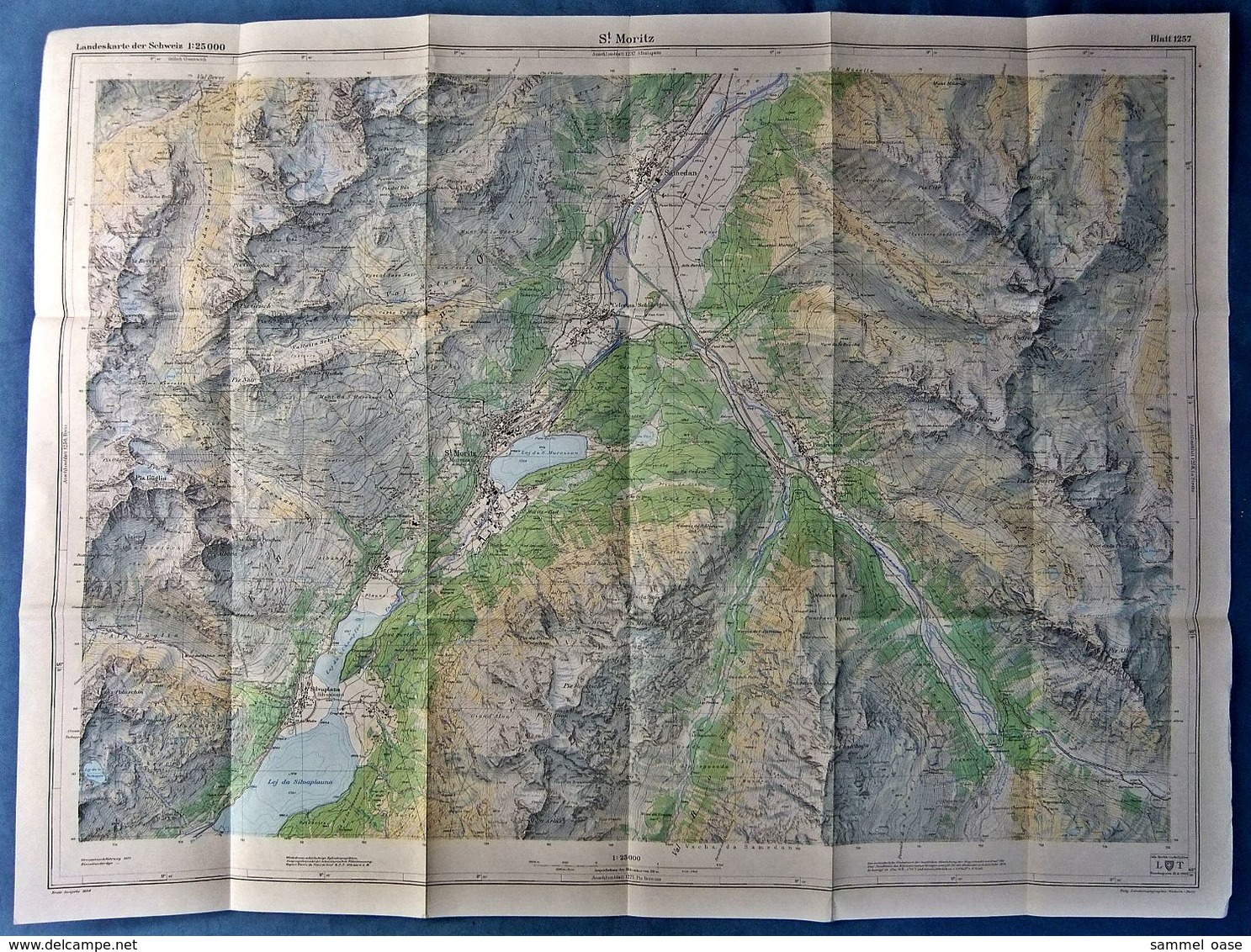 Topographische Karte / Landeskarte Der Schweiz  -  St. Moritz  - Blatt 1257  -  1:25 000  -  1958 - Landkarten