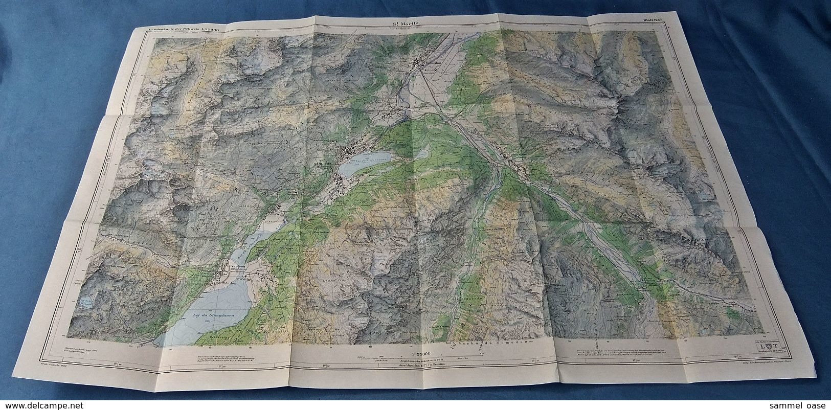 Topographische Karte / Landeskarte Der Schweiz  -  St. Moritz  - Blatt 1257  -  1:25 000  -  1958 - Mappemondes