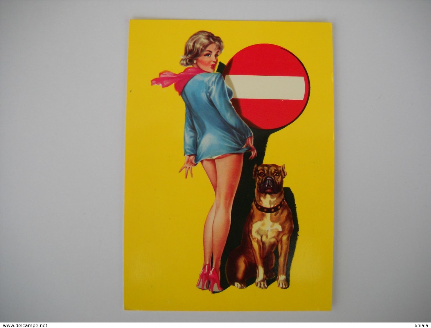 1312 CPM  PIN UP Code De La Route  Sens Interdit , Chien - Contemporary (from 1950)