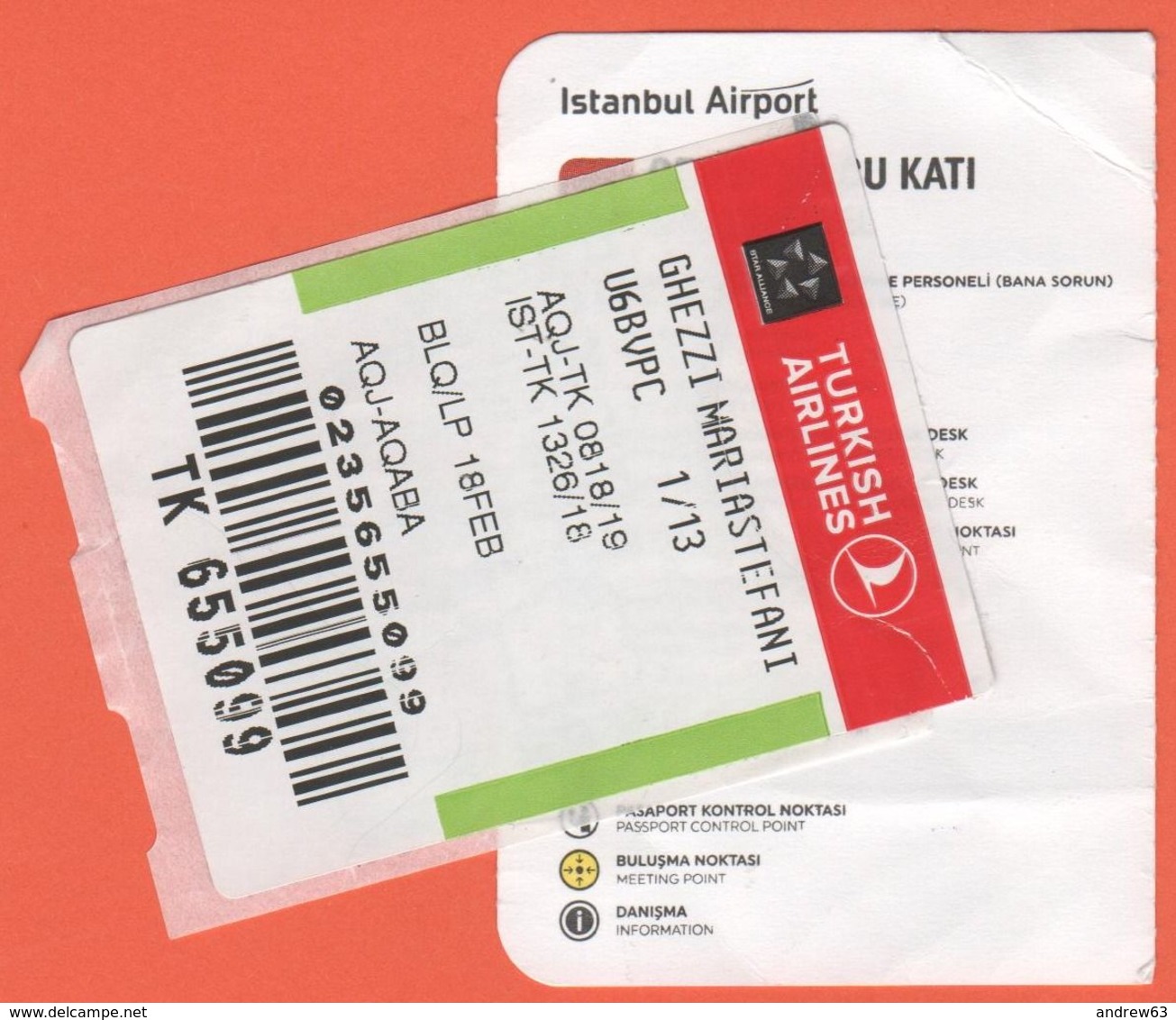 TURKISH AIRLINES - 2020 - BOARDING PASS - BİNİŞ KARTI - TK 1326 - BLQ-IST - Bologna-Istanbul - Wereld