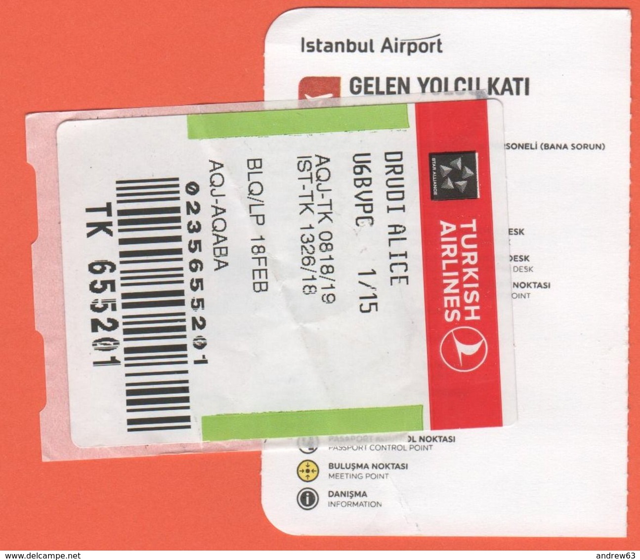 TURKISH AIRLINES - 2020 - BOARDING PASS - BİNİŞ KARTI - TK 1326 - BLQ-IST - Bologna-Istanbul - World