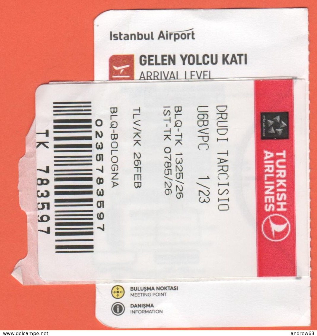Plane TURKISH AIRLINES 2020 BOARDING PASS B N KARTI TK 1325 IST BLQ Istanbul Bologna