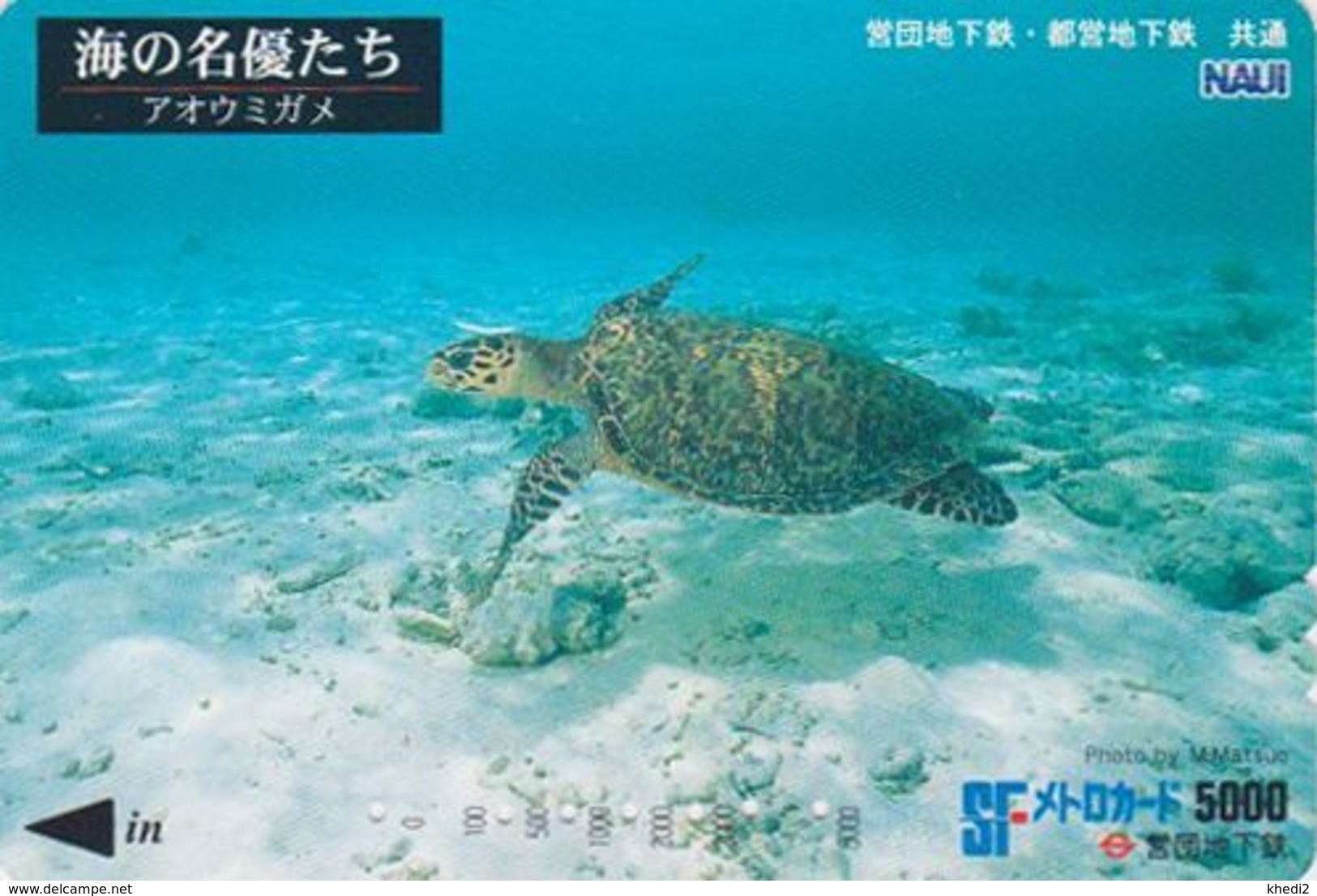 Carte Prépayée JAPON - ANIMAL - Série NAUI DIVING 7/8 - TORTUE - TURTLE JAPAN Prepaid Metro Ticket Card - 192 - Schildpadden