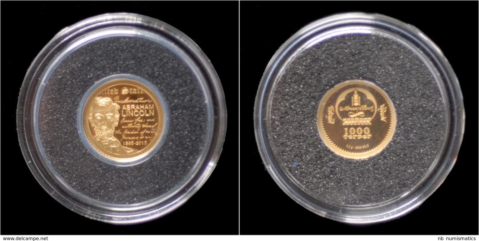 Mongolia 1000 Togrog 2015 Abraham Lincoln Proof - Mongolië