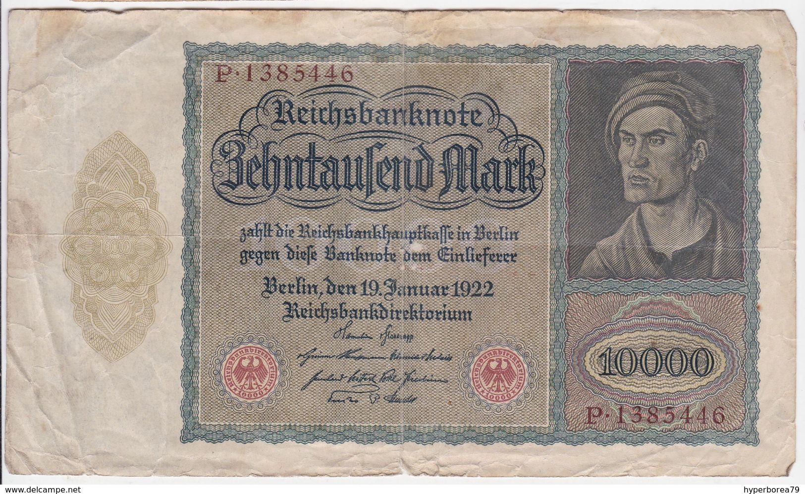 Germany P 71 - 10.000 Mark 19.1.1922 - Fine - 10000 Mark