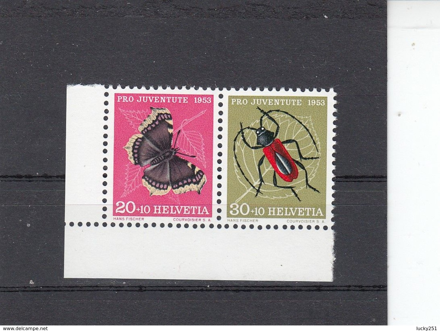 Suisse - Année 1953 - Neuf**- Pro Juventute - N°Zumstein Z39** - Insectes - Zusammendrucke