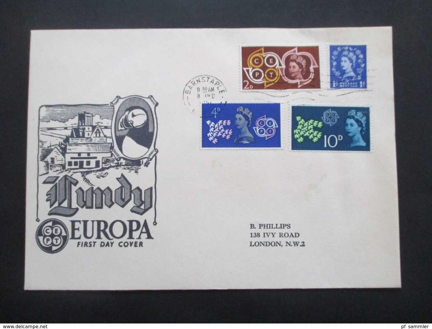 GB Lundy 1961 Europa Cept Schmuck FDC Lundy Marken Millenary 954 - 1954 - Storia Postale