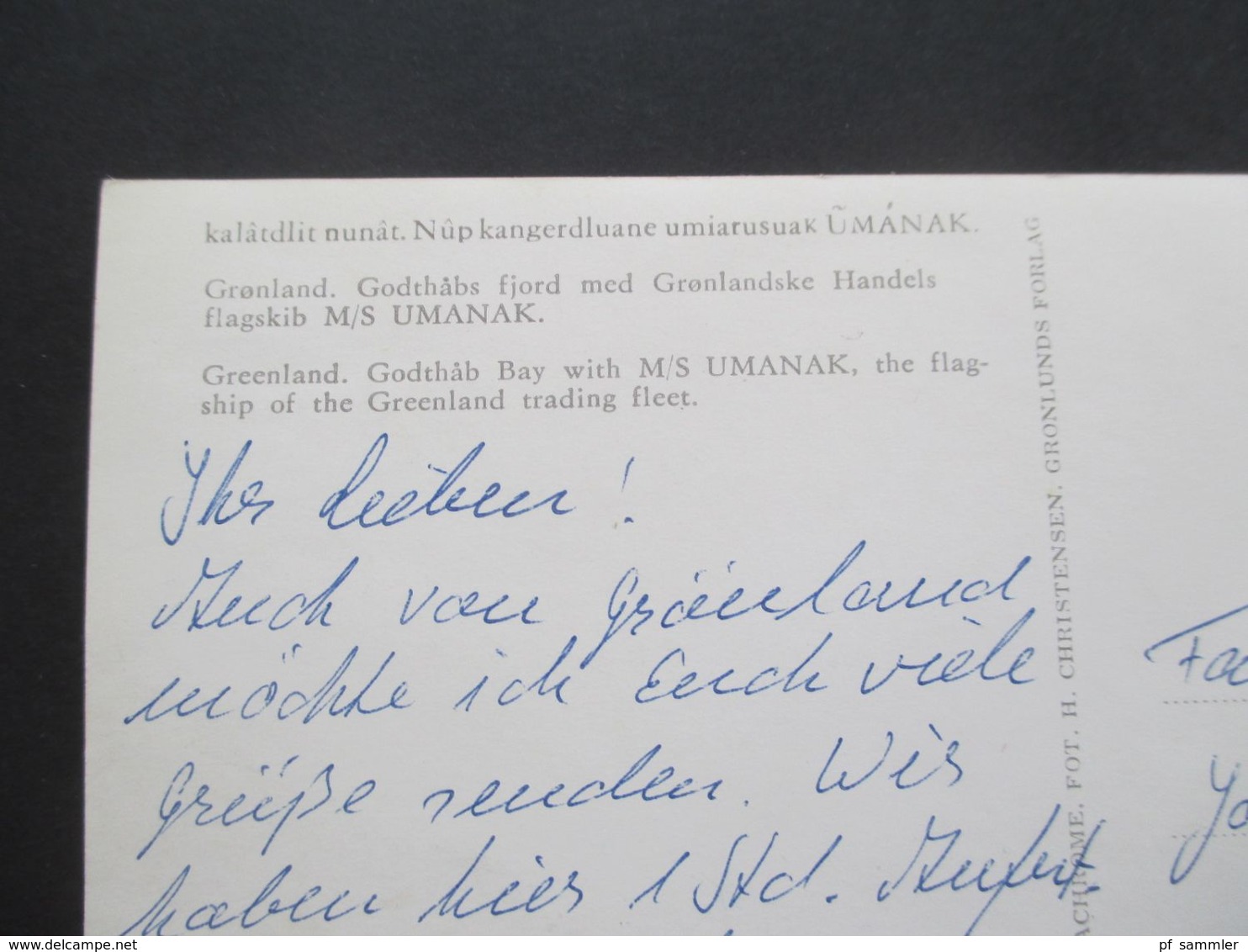 AK Grönland 1961 Dodthab Bay Mit M/S Umanak Grönland Trading Fleet. Mit Sonderstempel - Cartas & Documentos