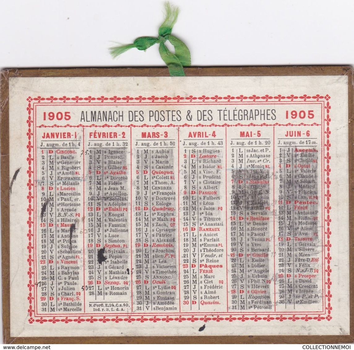 1905 ALMANACH DES POSTES ET DES TELEGRAPHES ,dimensions 12,5 X 10 Centimétres - Kleinformat : 1901-20