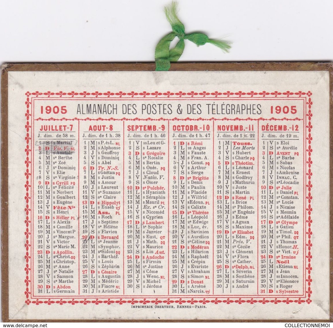 1905 ALMANACH DES POSTES ET DES TELEGRAPHES ,dimensions 12,5 X 10 Centimétres - Kleinformat : 1901-20