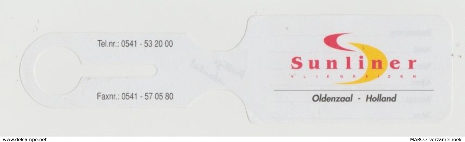 Luggage Tag-kofferlabel Sunliner Vliegreizen Oldenzaal (NL) - Baggage Labels & Tags