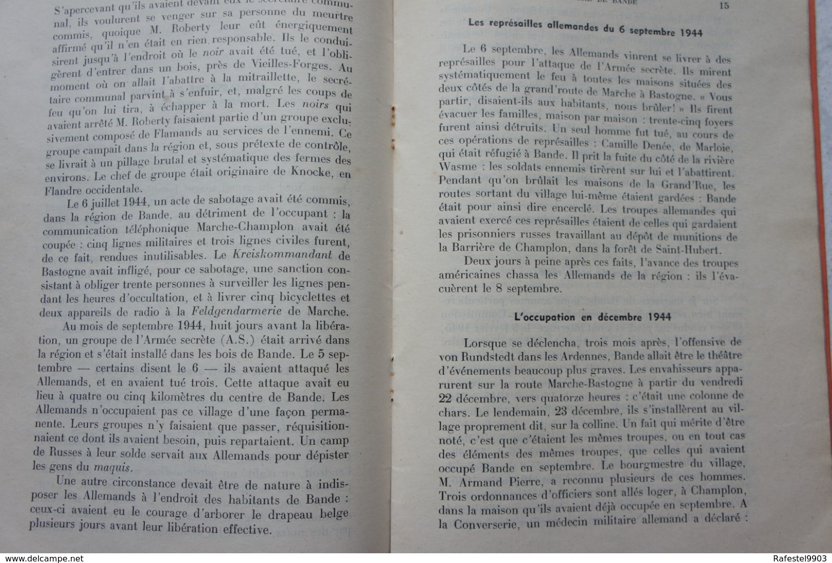 Livret Massacre De BANDE Région Tenneville Jemelle Bataille Des Ardennes 1944-45 Luxembourg Guerre - Oorlog 1939-45