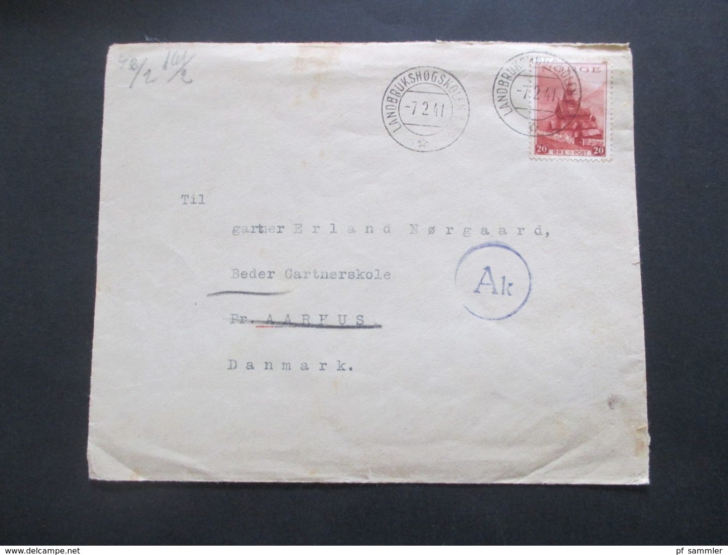 Dänemark 1941 Brief Stempel Landbrukshogskolen Ias Innerhalb Dänemarks Mit OKW Zensur / Zensurstereifen + Stempel - Briefe U. Dokumente