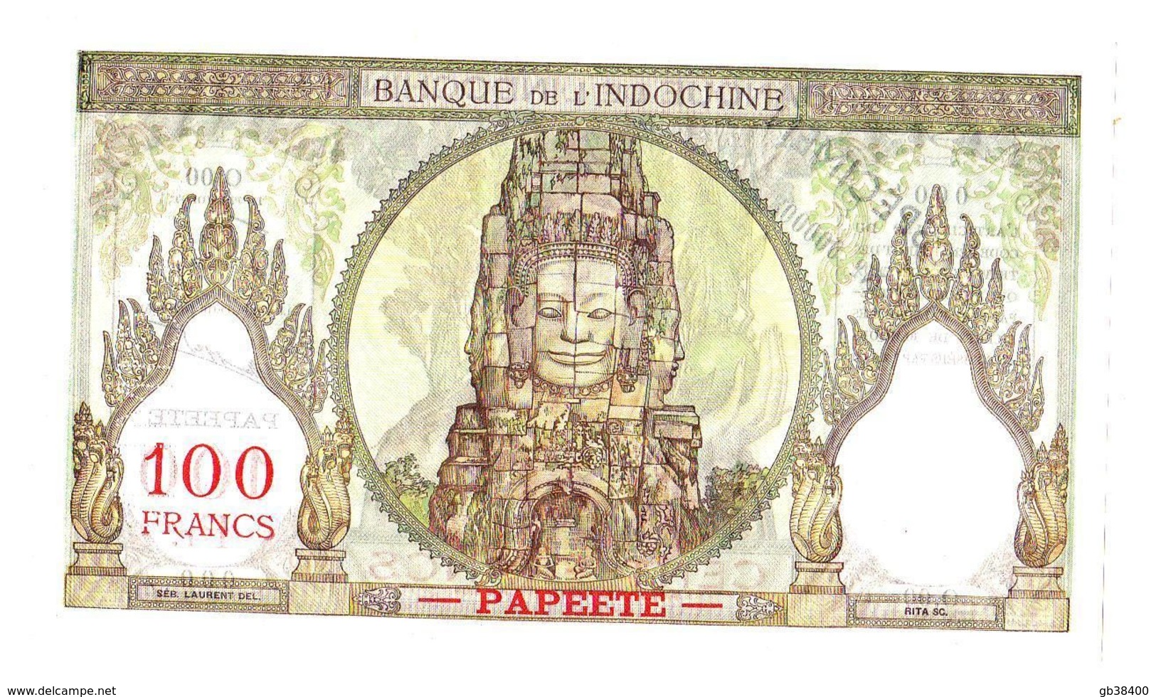 INDOCHINE SPECIMEN DE 100 FRANCS PAPEETE N° 000008 SUPERBE - Indochine