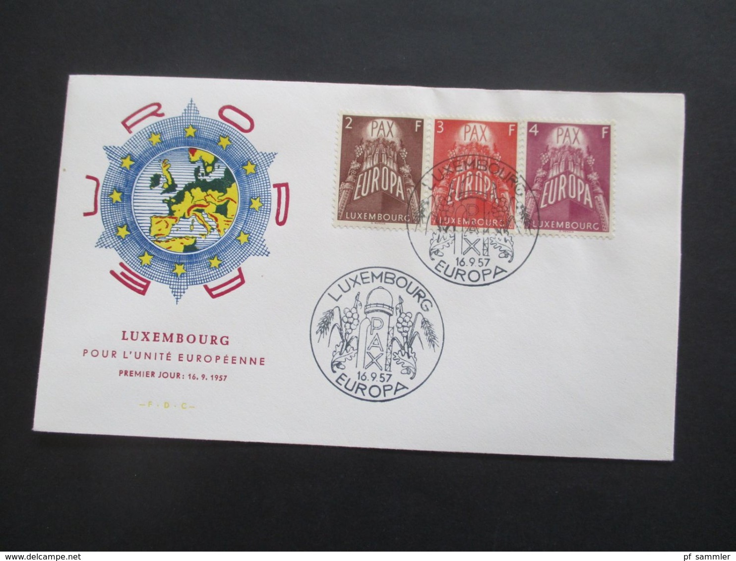 Europa 1957 Schmuck FDC 4 Stk. Je 1x Luxembourg, Belgien, Italien Und Frankreich - 1957