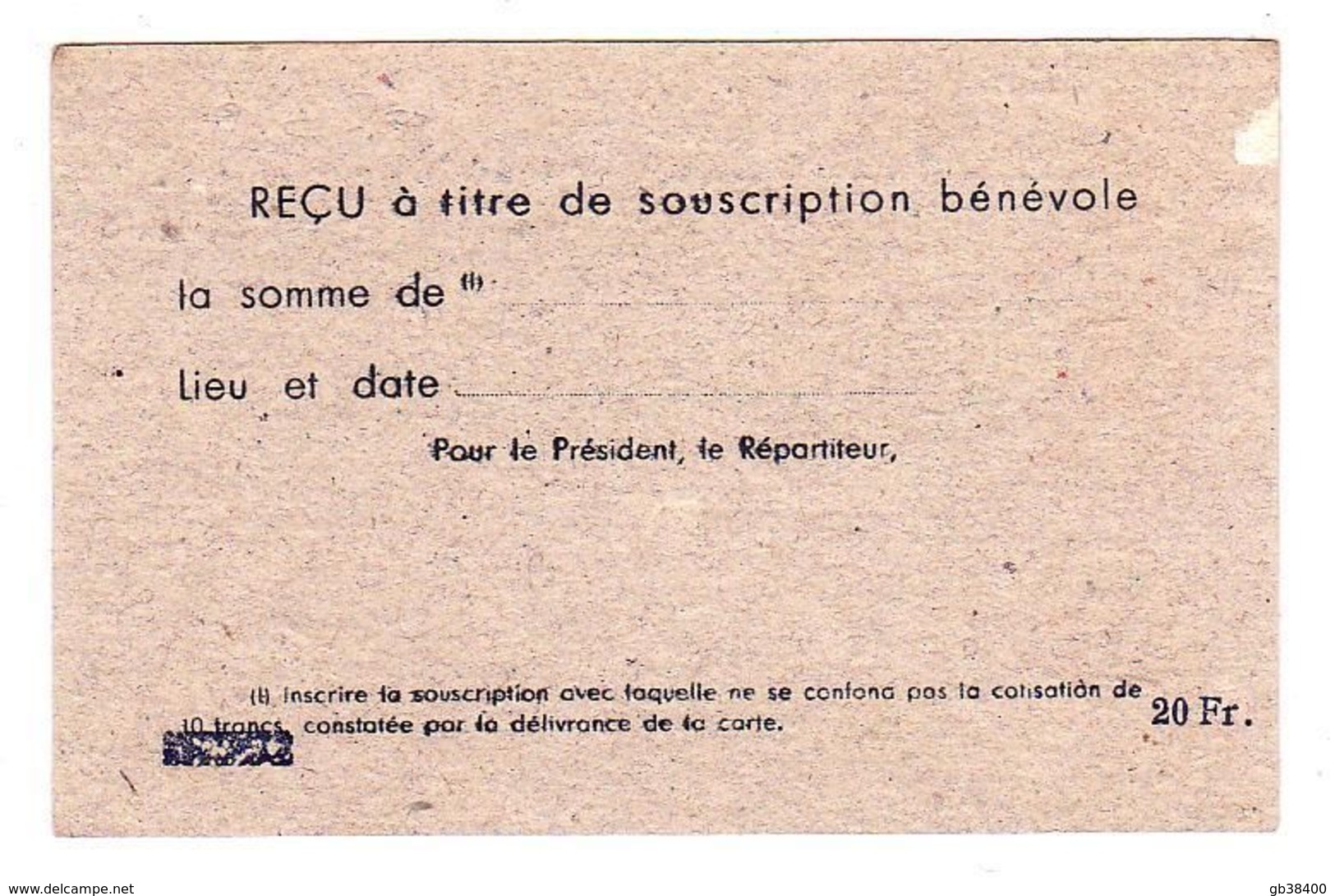INDOCHINE CARTE ASSOCIATION NATIONALE POUR L'INDOCHINE FRANCAISE DE 20 FRANCS 1946 NEUF - Indochine