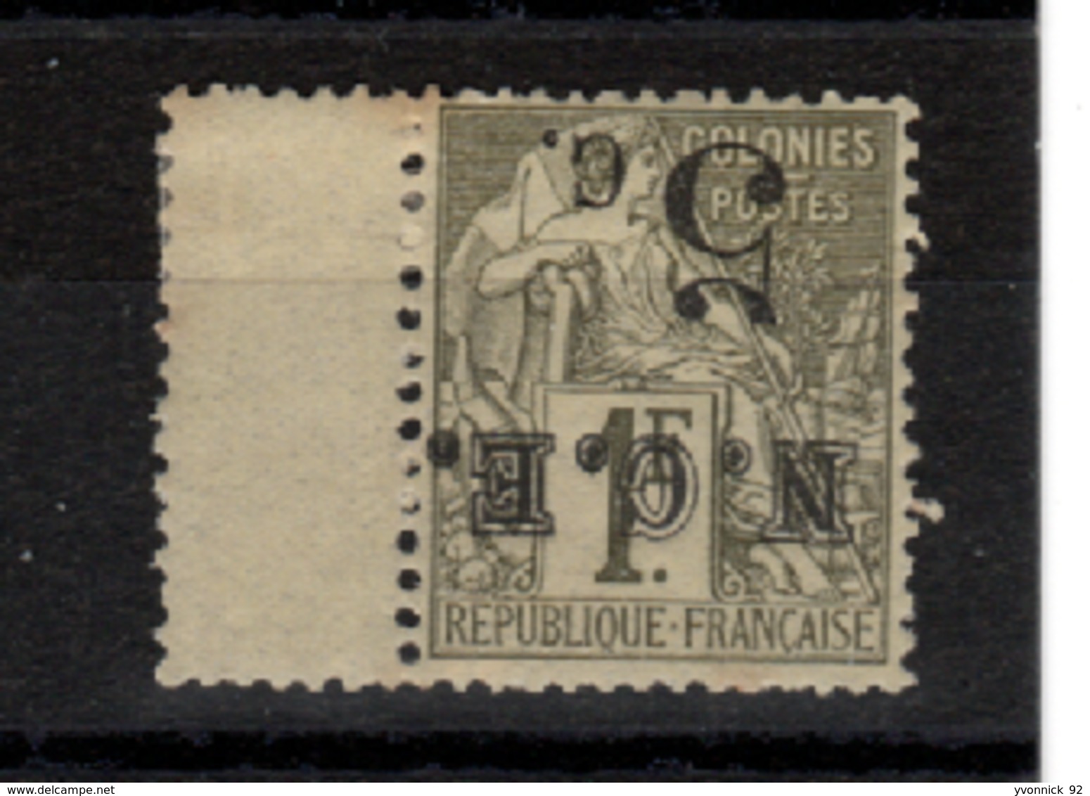 Nouvelle - Calédonie  -surcharge Renversé (1886 ) N°9D - Altri & Non Classificati