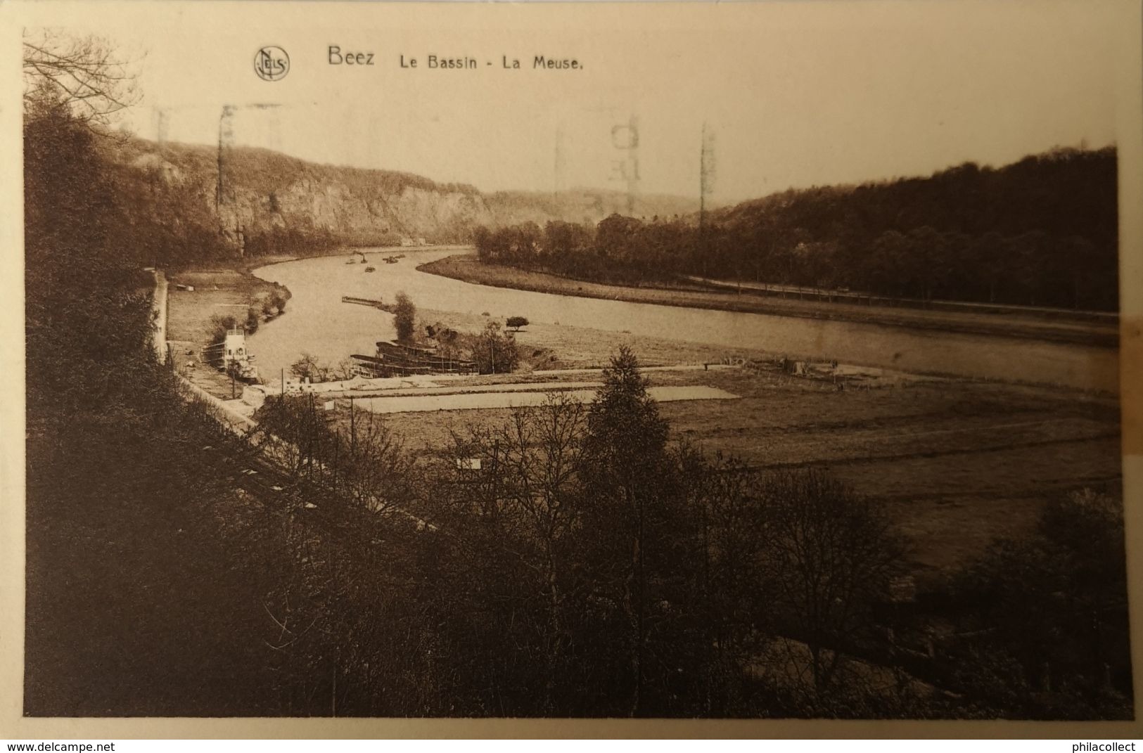 Beez (Namur) La Bassin - La Meuse 1939 Plakbandrest - Autres & Non Classés