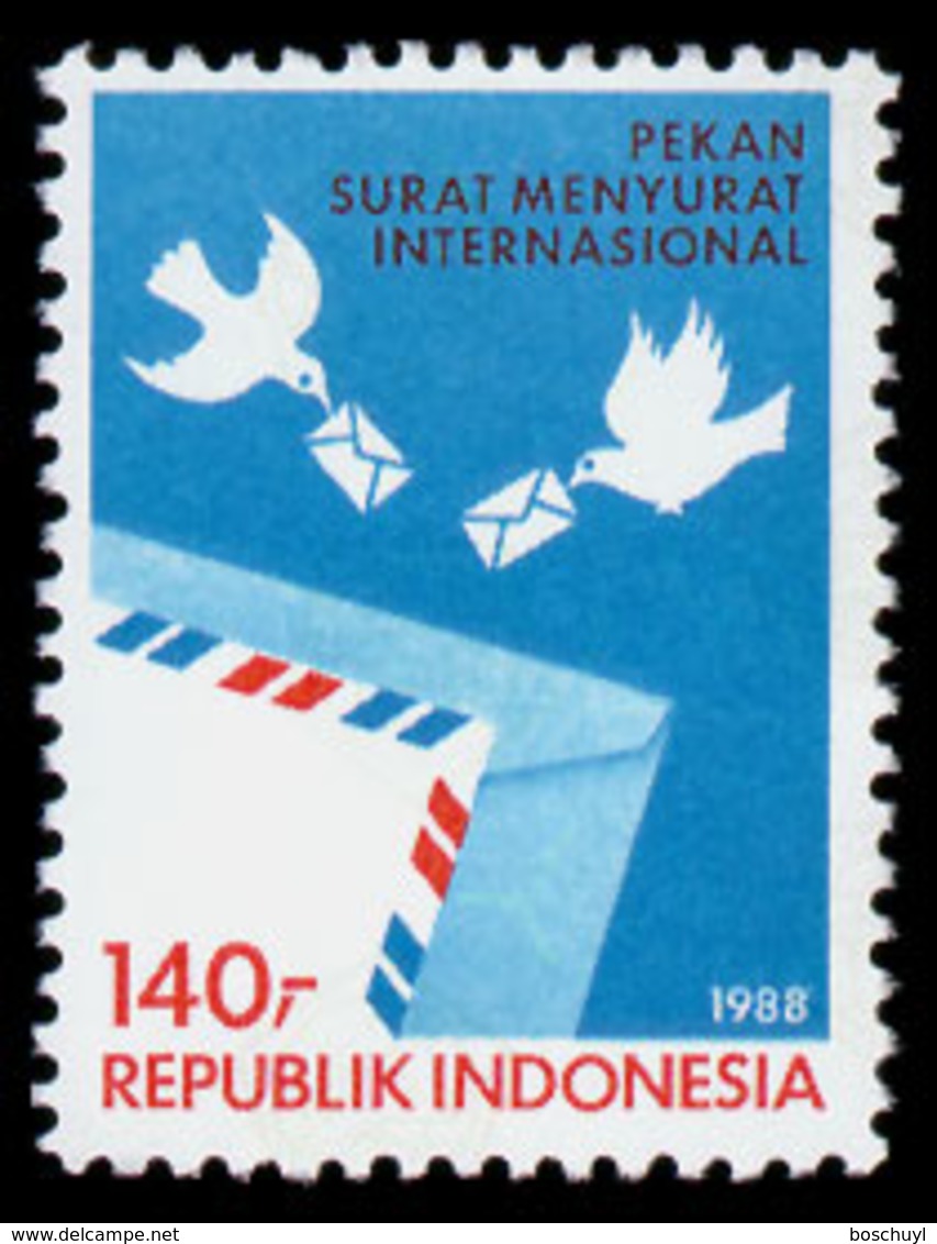 Indonesia, 1988, International Letter Writing Week, UNESCO, United Nations, MNH, Michel 1276 - Indonesia