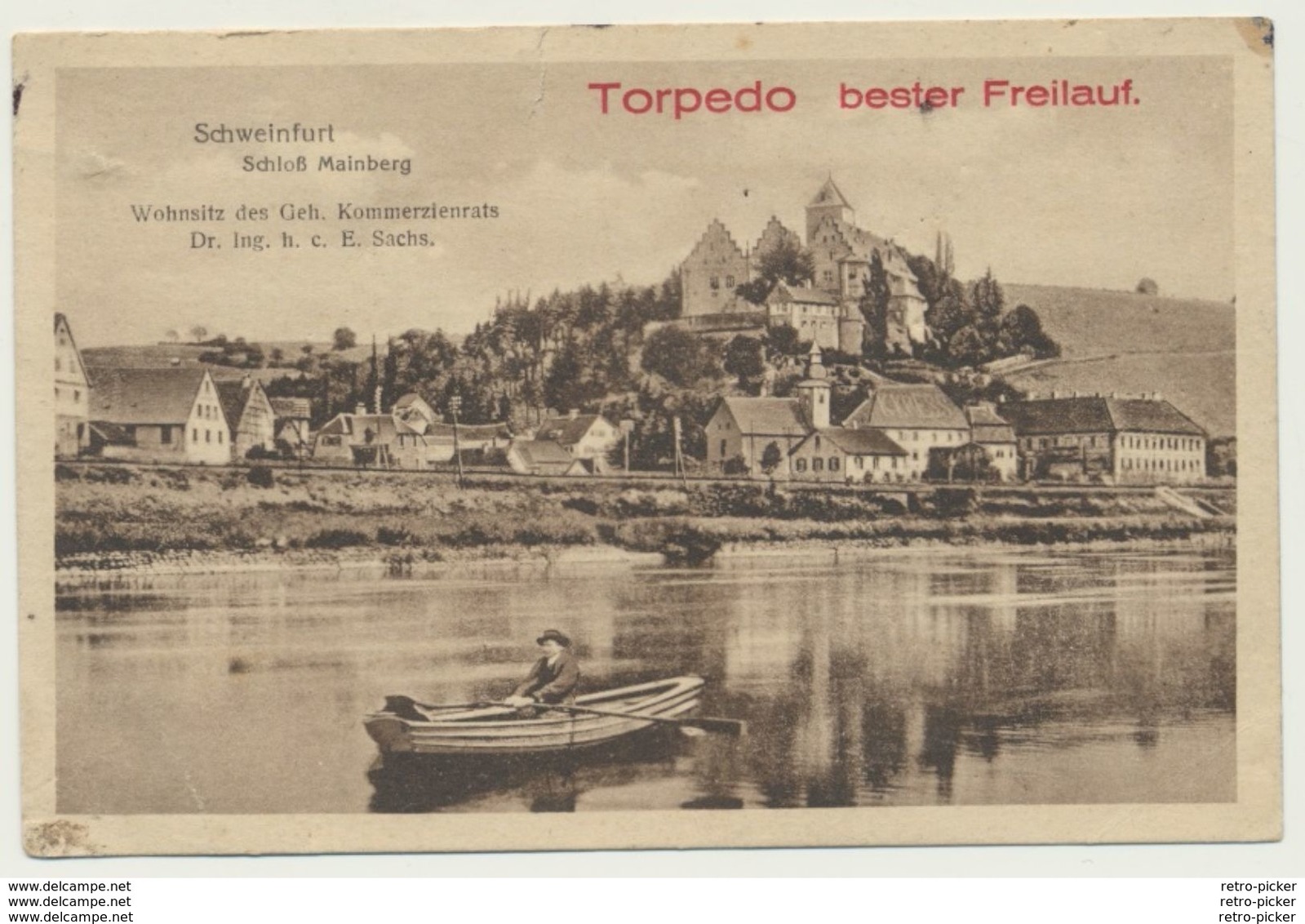 AK  Schweinfurt Schloss Mainberg Torpedo Stempel Kongress 1925 - Schweinfurt
