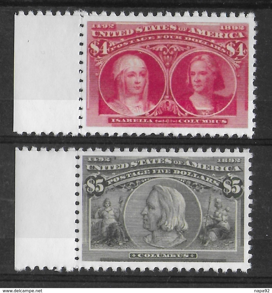 ETATS-UNIS 1893 YT 95/96 - SCOTT 244/245 - ISABELLA AND COLUMBUS - COPIE/FAUX - Altri & Non Classificati