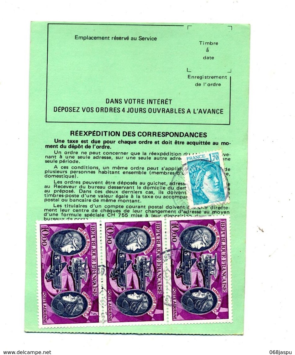 Ordre De Réexpédition Definitive Cachet  Sur Boucher - Documents Of Postal Services