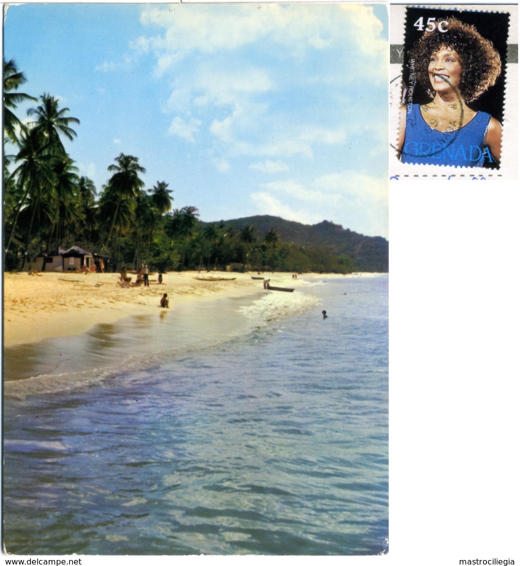 GRENADA  Grand Anse Beach  Nice Stamp Whitney Houston - Grenada