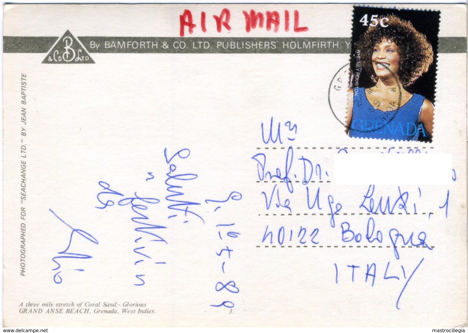 GRENADA  Grand Anse Beach  Nice Stamp Whitney Houston - Grenada