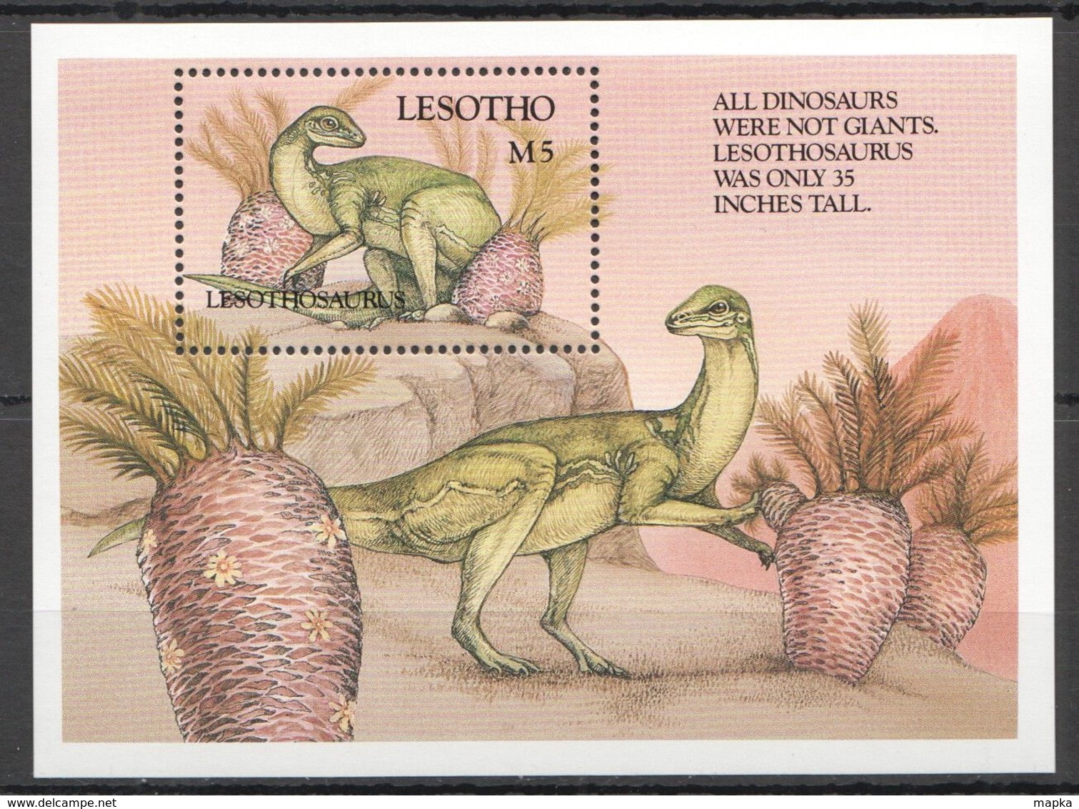 A171 LESOTHO FAUNA PREHISTORIC ANIMALS DINOSAURS 1BL MNH - Prehistóricos