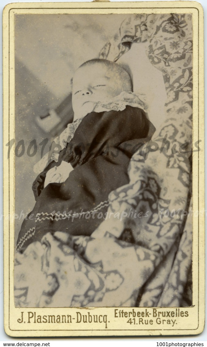 CDV Post-mortem D'un Enfant, Par Plasman Dubucq, Etterbeek, BXL C 1880. FG1505 - Anciennes (Av. 1900)