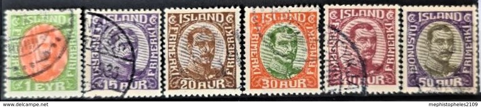 ICELAND - Canceled - Sc# 108, 117, 119, 122, 123, 125 - Usados