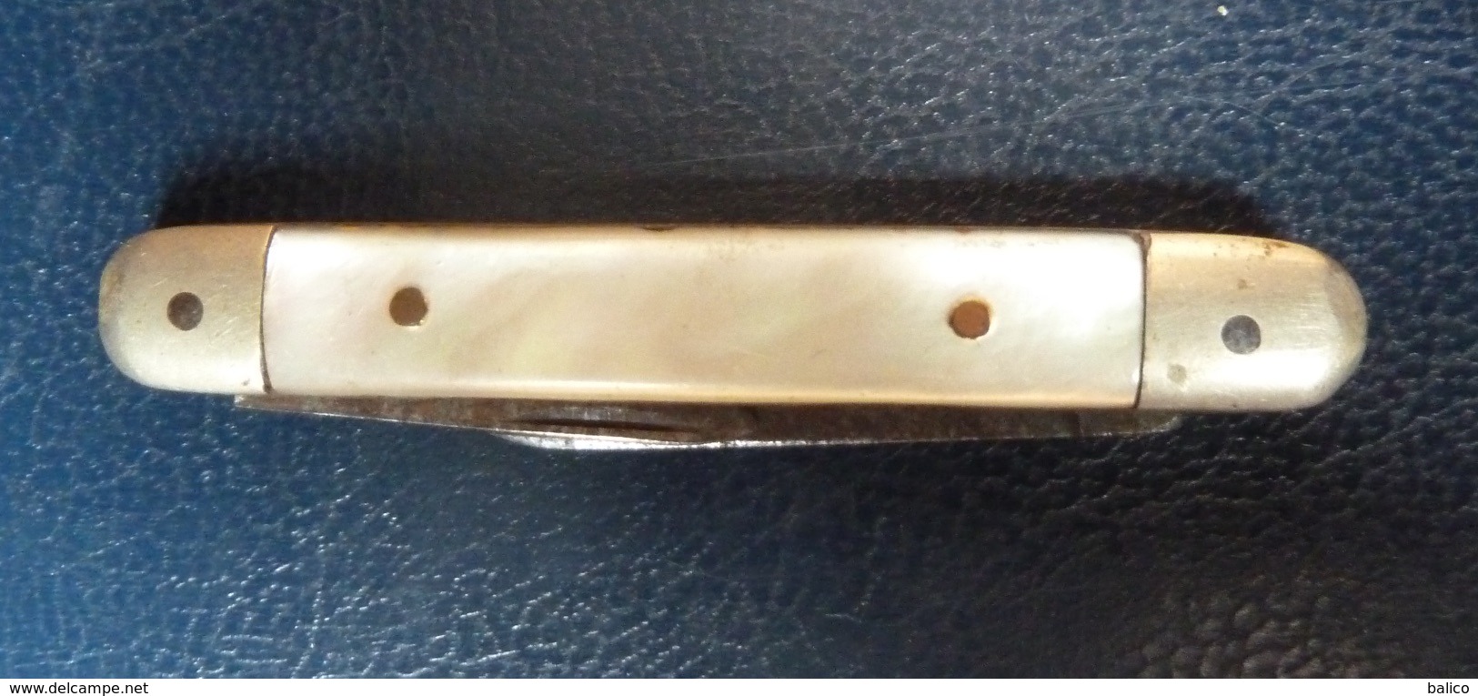 Petit Couteau Ancien - Manche Nacre , 2 Lames - Cuchillos
