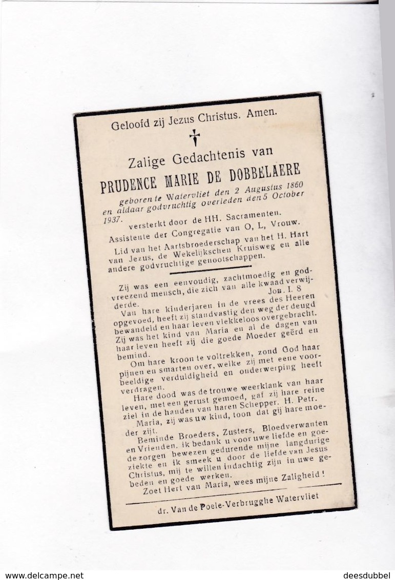 P.DE DOBBELAERE °WATERVLIET 1860  +1937 - Santini