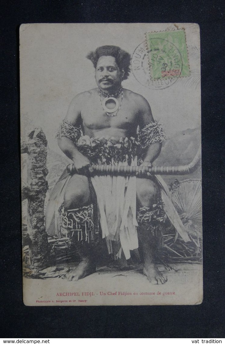 NOUVELLE CALÉDONIE - Affranchissement Type Groupe De Nouméa Sur Cp ( Chef Fidjien ) En 1905 Pour La France - L 62737 - Covers & Documents