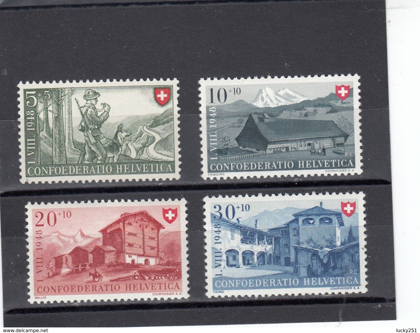 Suisse - Année 1948 - Neuf**  - Fête Nationale - N°Zumstein 38/41** - Métiers Et Maisons Suisse - Unused Stamps
