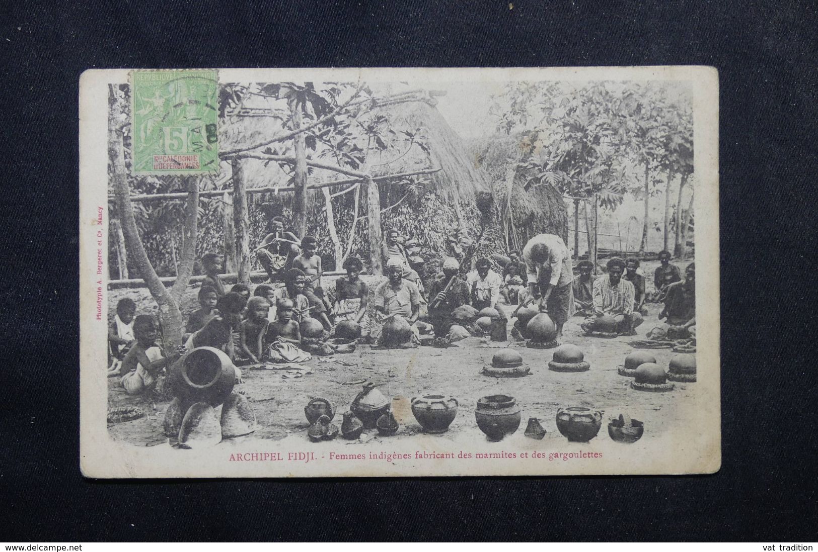 NOUVELLE CALEDONIE - Affranchissement Groupe 5ct De Nouméa Sur Carte Postale ( Fidji) En 1905 Pour La France  - L 62749 - Lettres & Documents