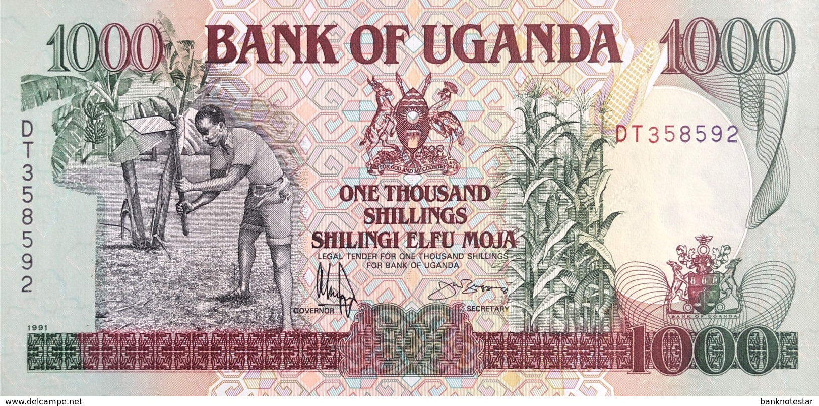 Uganda 1.000 Shillings, P-34b (1991) - UNC - Uganda