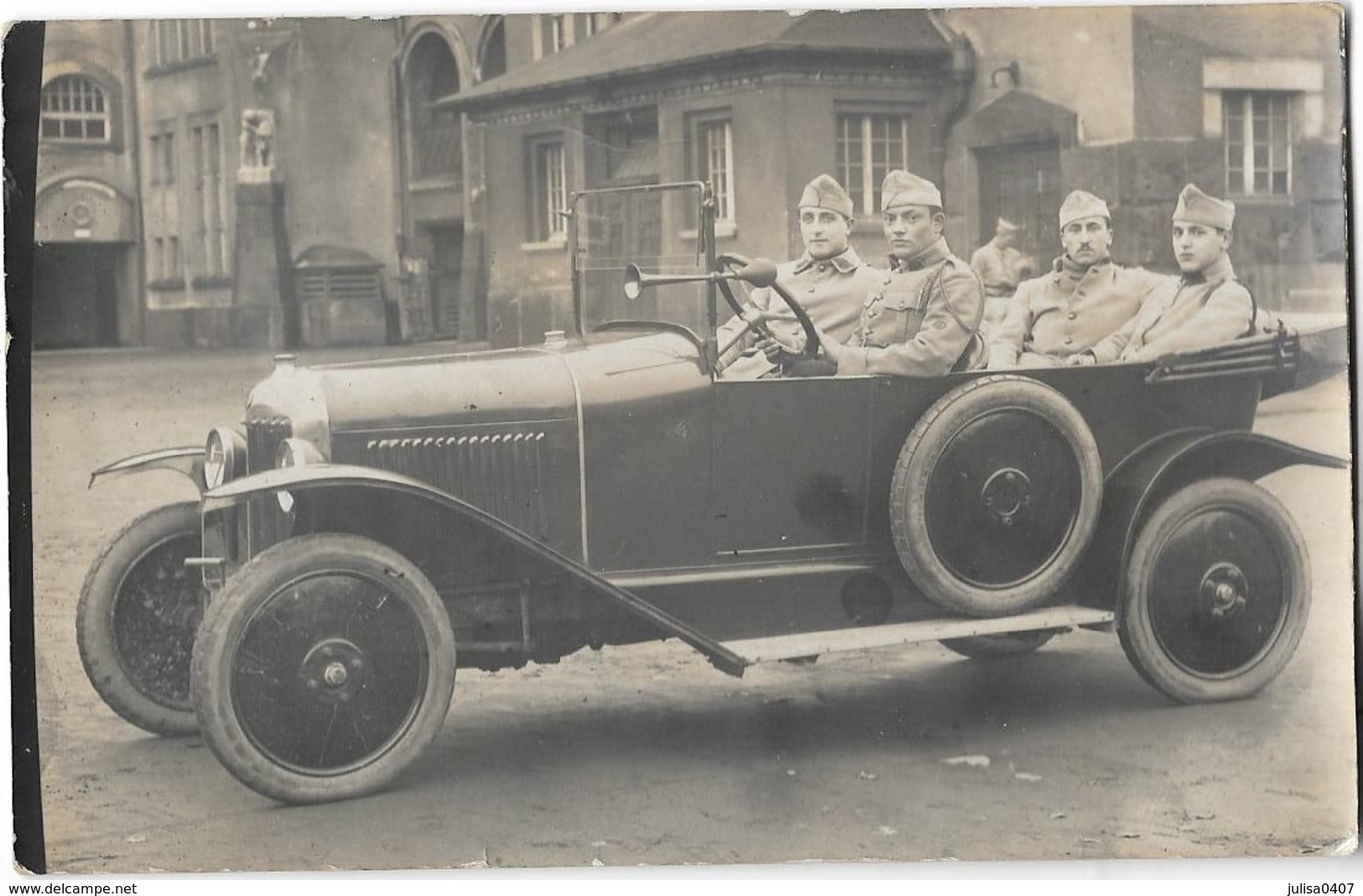 ESSEN (Allemagne) Carte Photo Militaires Français Dans Une Automobile Citroen (?) Gros Plan 1924 - Essen