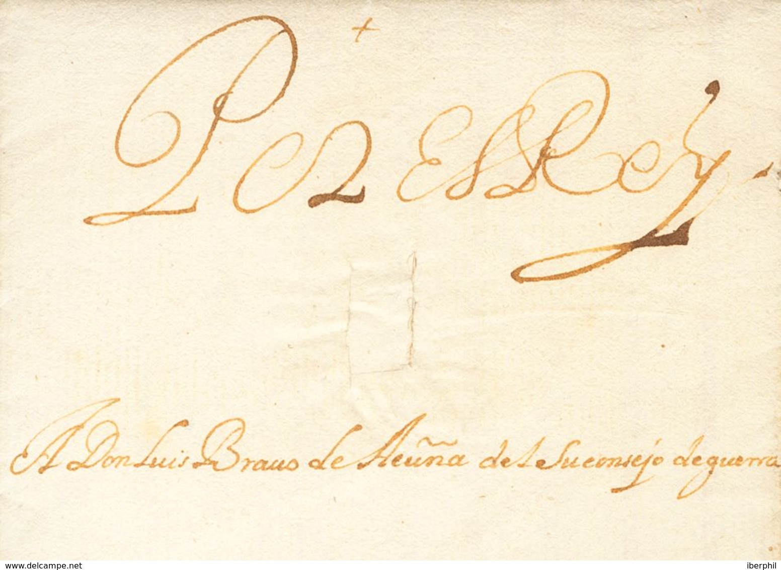 Sobre . 1625. (4 De Noviembre). Carta Real De Felipe IV De MADRID Al General Luis Bravo De Acuña (que En Ese Momento Est - Other & Unclassified