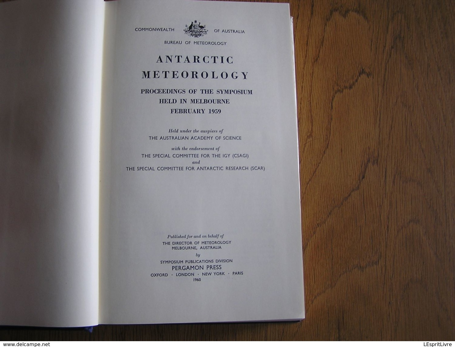 ANTARCTIC METEOROLGY Proceedings Of The Symposium Held In Melbourne Polaire Exploration Antarctique Pôle Sud Polar - Otros & Sin Clasificación