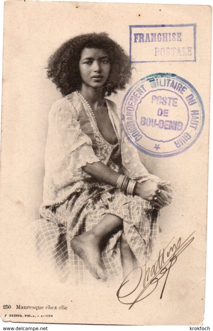Maroc - Poste De Bou-Denib - Commandement Militaire Du Haut-Guir - CP Mauresque à Décolleté - !!! Pas De Cachet Au Verso - Military Postmarks From 1900 (out Of Wars Periods)