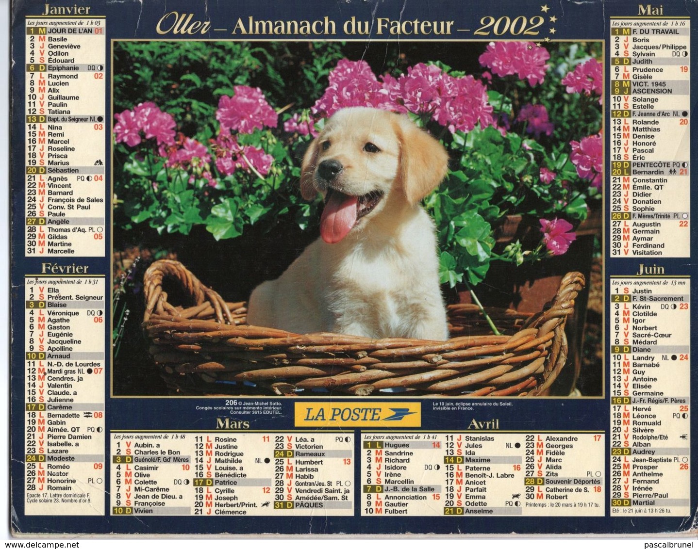 ALMANACH DU FACTEUR - 2002 - DÉPARTEMENT 80 SOMME - EDITIONS OLLER - Groot Formaat: 2001-...