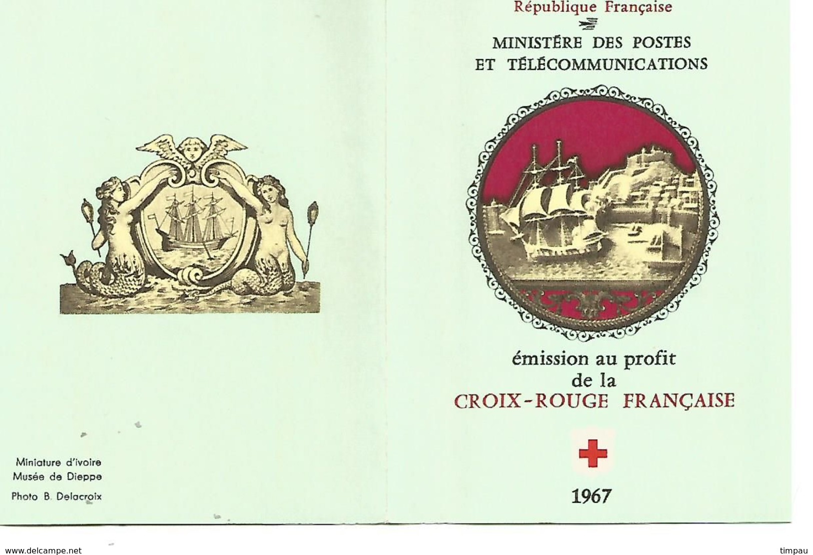 Carnet Croix Rouge 1967 . Ivoires Du Musée De Dieppe - Croix Rouge